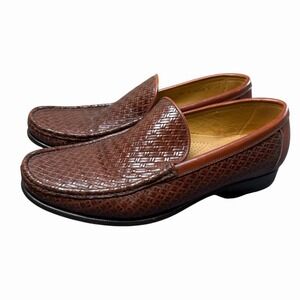 Allen Edmonds Shoes Mens Size 10 D Positano Woven Leather Loafers Made in Italy